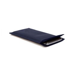 Pochette iPhone 16 Pro en cuir bleu - PM-046-01