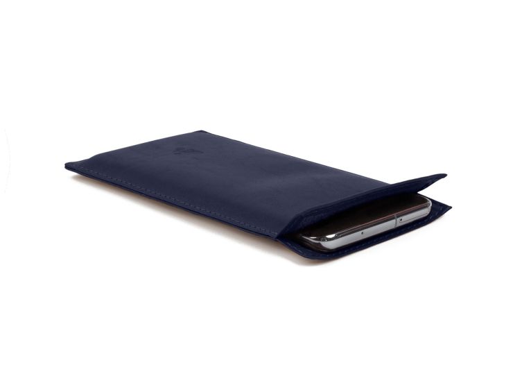 Pochette Galaxy A34 5G en cuir bleu - PM-057-01
