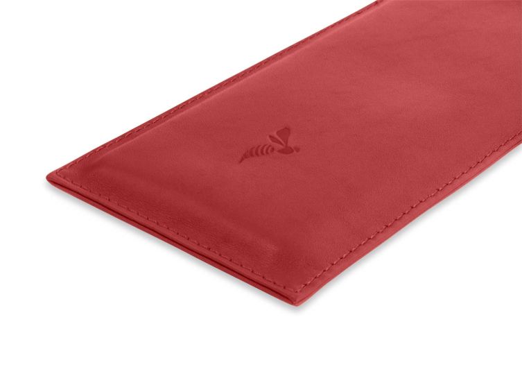 Pochette iPhone 15 Pro Max en cuir rouge - PM-047-01