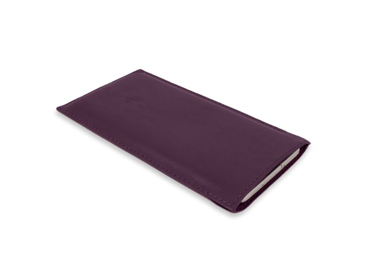Pochette iPhone 16 Pro en cuir myrtille - PM-046-01