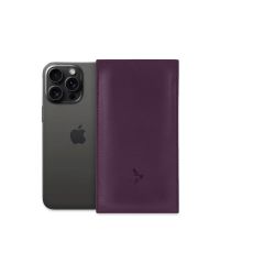 Pochette iPhone 15 Pro Max en cuir myrtille - PM-047-01