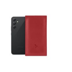 Pochette Galaxy A54 5G en cuir rouge - PM-056-01