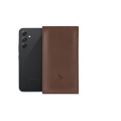 Pochette Galaxy A54 5G en cuir marron - PM-056-01
