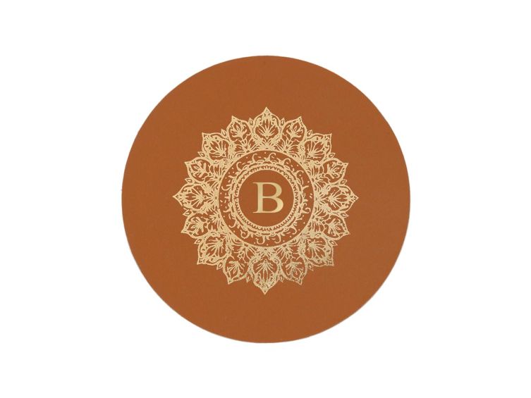 Sous-verre mandala en cuir gold - SV505