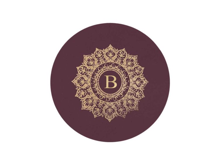Sous-verre mandala en cuir bordeaux - SV505