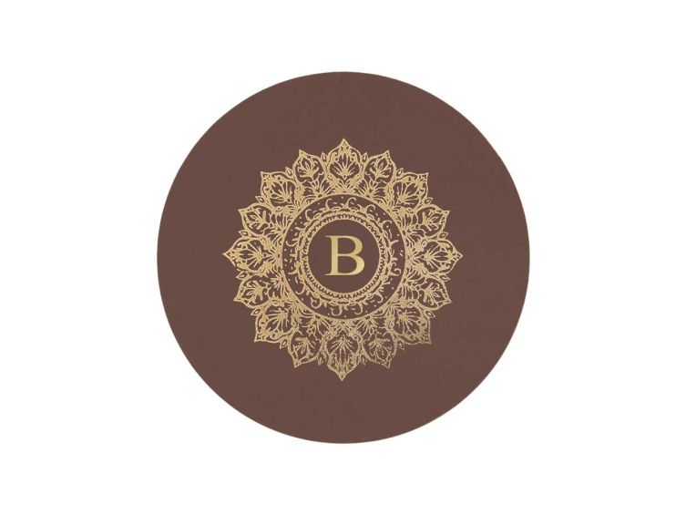 Sous-verre mandala en cuir marron - SV505