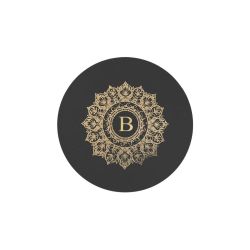 Sous-verre mandala en cuir noir - SV505