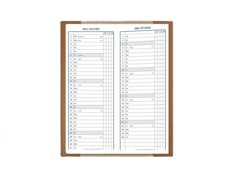 Protège agenda 20x7.5 en cuir - PH506