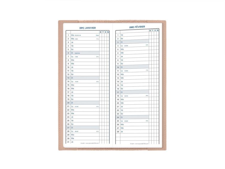 Protège agenda 20x7.5 en cuir - PH506
