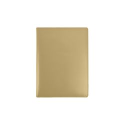 Porte signature A4 en cuir beige cafe latte 