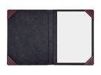 Porte signature A4 en cuir bordeaux