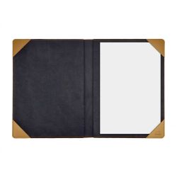 Porte signature A4 en cuir gold