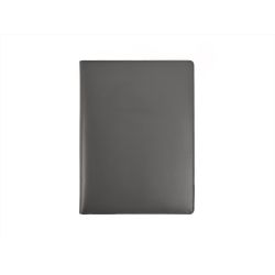 Porte signature A4 en cuir gris fer 