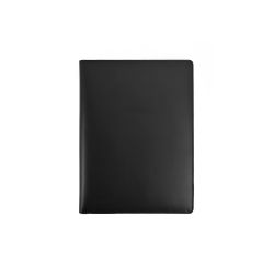 Porte signature A4 en cuir noir