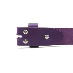 Ceinture sans boucle cuir violet - 30 mm - 1001