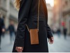 Pochette Galaxy S25 en cuir gold avec chainette - PM-050-02