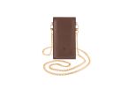 Pochette Galaxy S25 en cuir marron avec chainette - PM-050-02