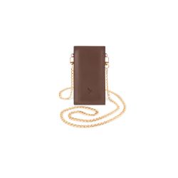 Pochette Galaxy S24+ en cuir marron avec chainette - PM-054-02