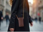 Pochette Honor 70 en cuir marron avec chainette - PM-062-02