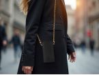 Pochette Honor Magic 6 Lite en cuir noir avec chainette - PM-059-02