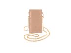 Pochette iPhone 15 Proen cuir rosa avec chainette - PM-048-02