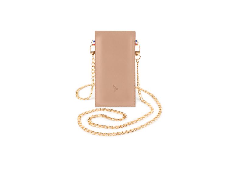 Pochette Galaxy A34 5G en cuir rosa avec chainette - PM-057-02