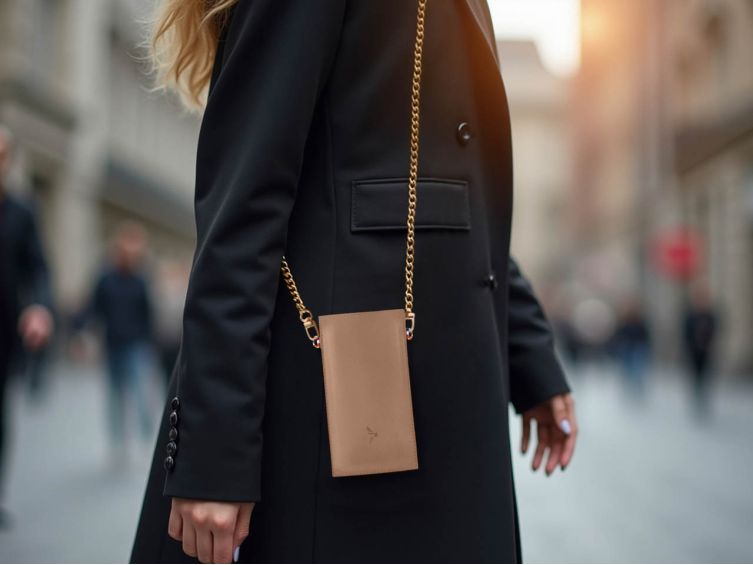 Pochette Galaxy S25 en cuir rosa avec chainette - PM-050-02