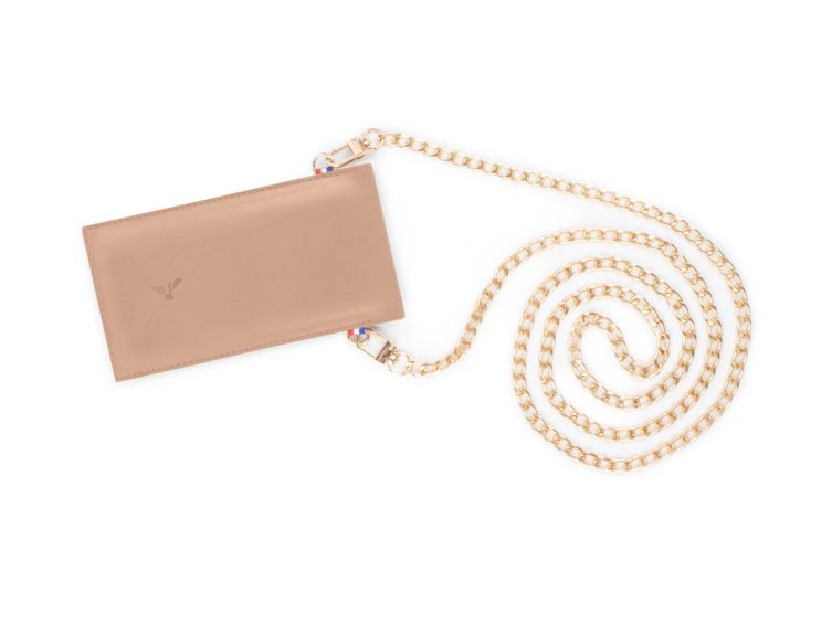 Pochette Galaxy S24 en cuir rosa avec chainette - PM-055-02