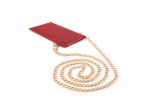 Pochette iPhone 15 Proen cuir rouge avec chainette - PM-048-02