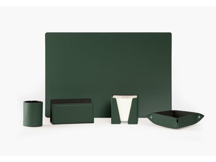 Coffret de bureau en cuir vert SM 5034 + PC+VP+CB+PL + coffret