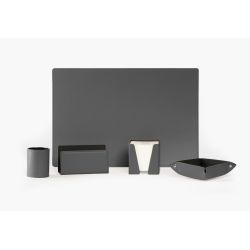 Coffret de bureau en cuir gris SM 5034 + PC+VP+CB+PL + coffret
