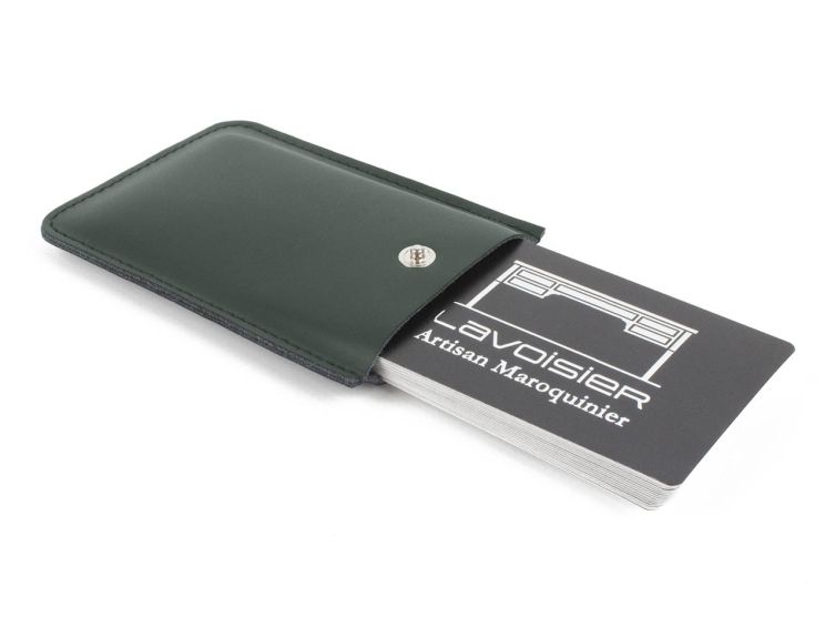 Porte-carte de visite en cuir vert - PM-063 business
