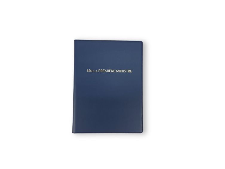 Porte signature A4 en cuir noir - PS500