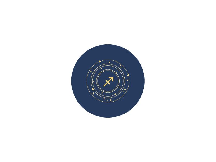 Sous-verre signe astro en cuir bleu - SV506