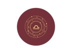 Sous-verre signe astro en cuir bordeaux - SV506