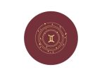 Sous-verre signe astro en cuir bordeaux - SV506
