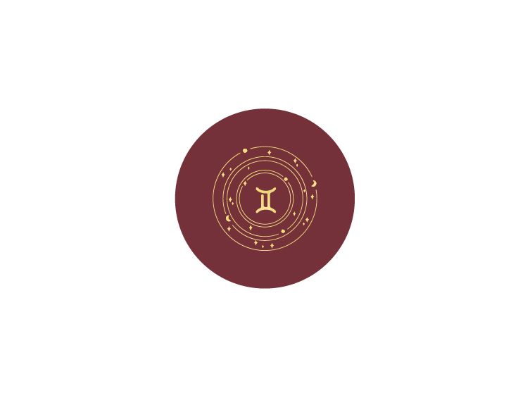 Sous-verre signe astro en cuir bordeaux - SV506