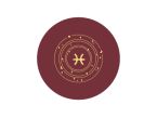 Sous-verre signe astro en cuir bordeaux - SV506