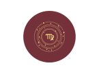 Sous-verre signe astro en cuir bordeaux - SV506