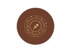 Sous-verre signe astro en cuir marron - SV506