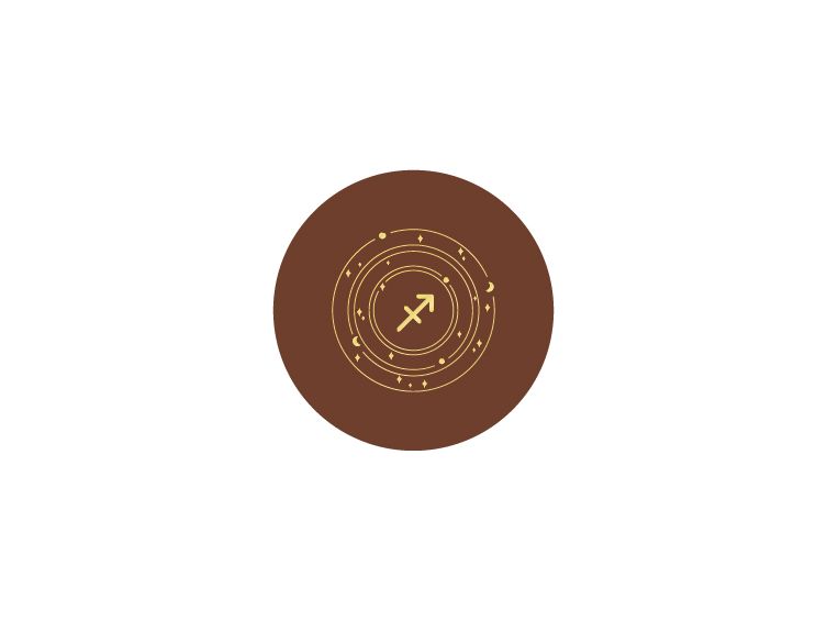 Sous-verre signe astro en cuir marron - SV506