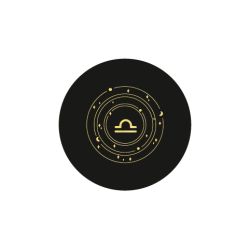 Sous-verre signe astro en cuir noir - SV506