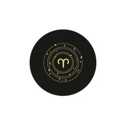 Sous-verre signe astro en cuir noir - SV506