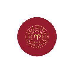 Sous-verre signe astro en cuir rouge - SV506