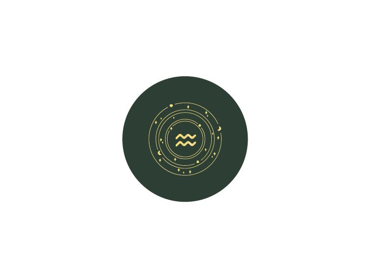 Sous-verre signe astro en cuir vert - SV506