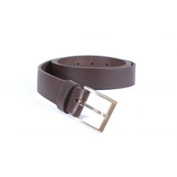 Ceinture cuir marron foncé boucle rectangulaire très sobre 4051