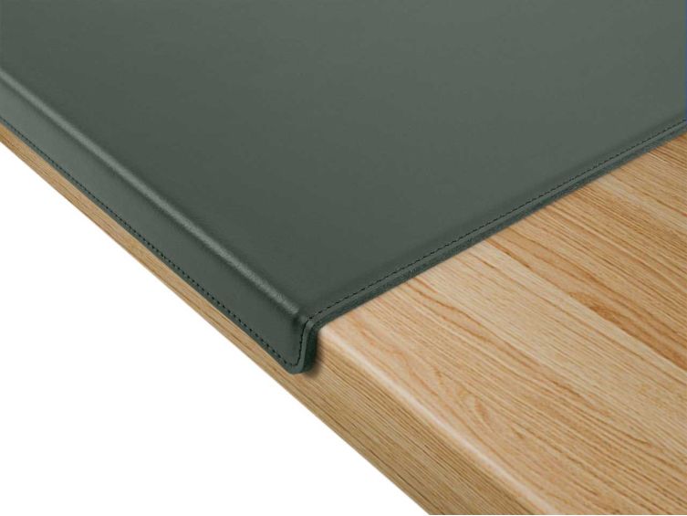 Sous-main à rebord en cuir vert - 60x40 cm - SM600-60