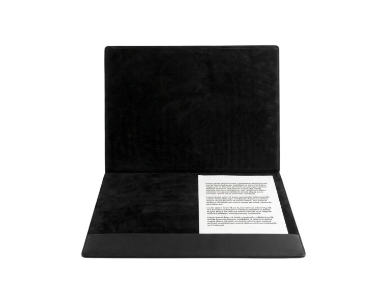 Sous-main à rabat 50x34 cm en cuir noir - SM802-50