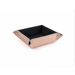 Vide poche carré en cuir rose - VP502