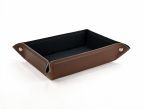 Vide poche rectangle en cuir marron - VP503